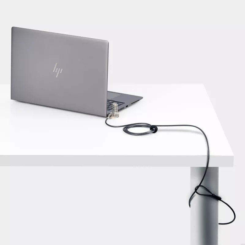 StarTech.com Cabo de segurança universal para portátil de 2 m, cabo de segurança para portáteis compatível com Noble Wedge®/Nano/K-Slot; cabo de fechadura de combinação sem chave, cabo de aço antifurto resistente a cortes