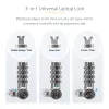 StarTech.com Cabo de segurança universal para portátil de 2 m, cabo de segurança para portáteis compatível com Noble Wedge®/Nano/K-Slot; cabo de fechadura de combinação sem chave, cabo de aço antifurto resistente a cortes