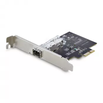 StarTech.com Placa de rede SFP GbE de 1 porta, PCIe 2.1 x1, Intel I210-IS, controlador 1GbE, 1000BASE cobre/fibra, NIC Gigabit Ethernet de porta única, para desktops/servidores – compatível com Windows e Linux
