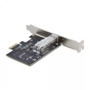 StarTech.com Placa de rede SFP GbE de 1 porta, PCIe 2.1 x1, Intel I210-IS, controlador 1GbE, 1000BASE cobre/fibra, NIC Gigabit Ethernet de porta única, para desktops/servidores – compatível com Windows e Linux