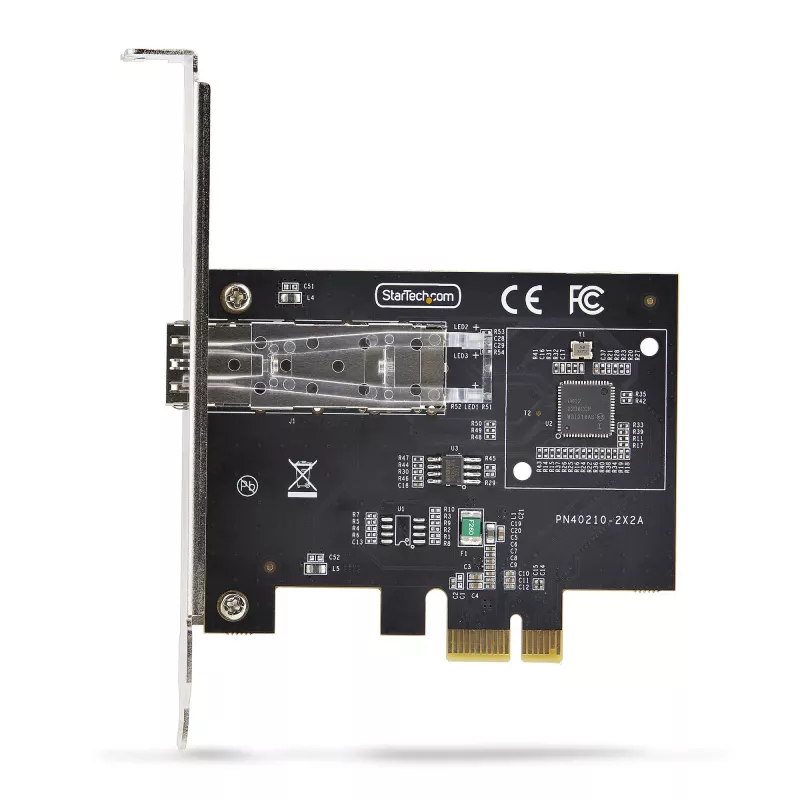 StarTech.com Placa de rede SFP GbE de 1 porta, PCIe 2.1 x1, Intel I210-IS, controlador 1GbE, 1000BASE cobre/fibra, NIC Gigabit Ethernet de porta única, para desktops/servidores – compatível com Windows e Linux