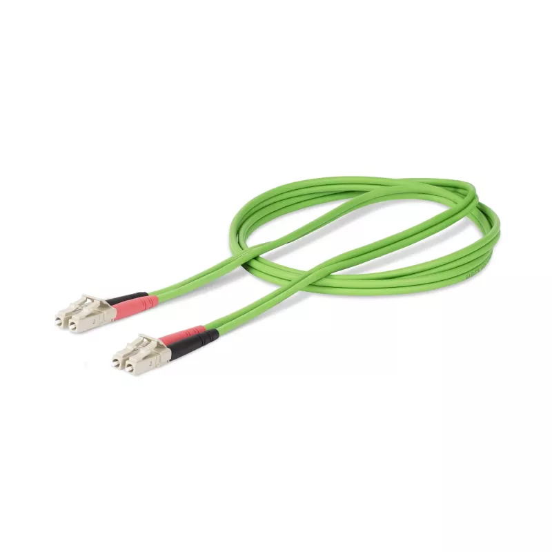 StarTech.com Cabo de fibra ótica multimodo OM5 LC para LC (UPC) de 2m (6.6ft), 50/125µm duplex LOMMF Zipcord, VCSEL, 40G/100G, cabo de patch de fibra ótica LSZH
