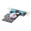 StarTech.com Placa série PCIe de 2 portas, placa série PCI Express dual port para RS232/RS422/RS485 (DB9), suportes Low-Profile incluídos, UART 16C1050, Windows/Linux, compatível com TAA – proteção ESD nível 4