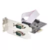 StarTech.com Placa série PCIe de 2 portas, placa série PCI Express dual port para RS232/RS422/RS485 (DB9), suportes Low-Profile incluídos, UART 16C1050, Windows/Linux, compatível com TAA – proteção ESD nível 4