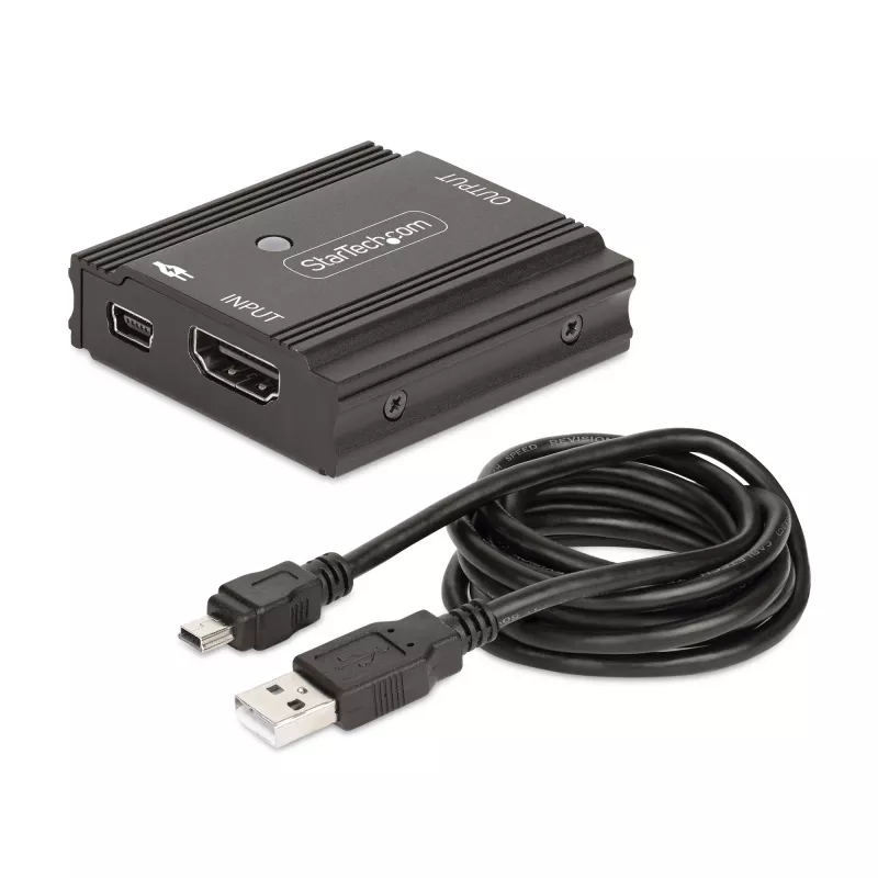 StarTech.com Amplificador de sinal HDMI 8K 60Hz de 10 m, repetidor HDMI 2.1 inline ativo e amplificador de sinal de vídeo até 8K 60Hz/4K 144Hz, extensor de cabo HDMI compacto – extensão de sinal HDMI