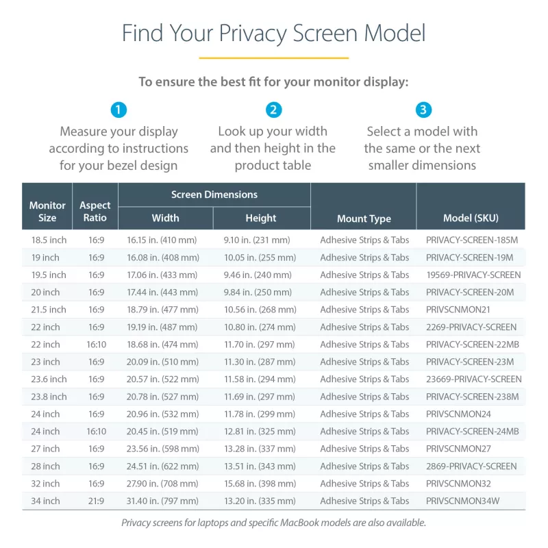 StarTech.com Filtro de privacidade para monitor de computador 55,9 cm (22 polegadas) 16:9, película de privacidade antirreflexo com redução de 51% de luz azul, protetor de ecrã para monitor com ângulo de visualização de ±30°