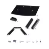 StarTech.com Prateleiras de parede flutuantes duplas para equipamentos AV, prateleira de altura ajustável para debaixo da TV, organização de equipamentos A/V em prateleiras de vidro temperado preto