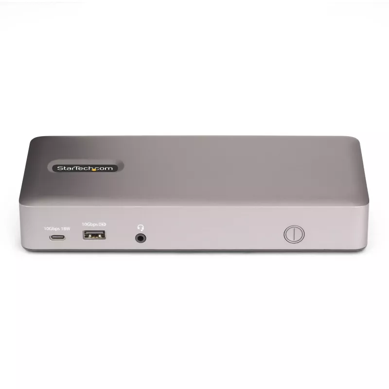 Docking station USB4 StarTech.com para três monitores, 4K 60Hz HDMI ou DisplayPort, carregamento de portátil 100W, 2,5GbE, dock USB-C multi-monitor, sem drivers