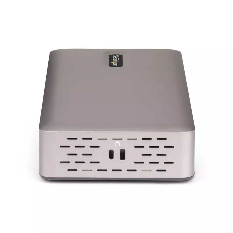 Docking station USB4 StarTech.com para três monitores, 4K 60Hz HDMI ou DisplayPort, carregamento de portátil 100W, 2,5GbE, dock USB-C multi-monitor, sem drivers
