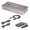 Docking station USB4 StarTech.com para três monitores, 4K 60Hz HDMI ou DisplayPort, carregamento de portátil 100W, 2,5GbE, dock USB-C multi-monitor, sem drivers