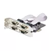 Placa PCIe serial StarTech.com de 4 portas, placa serial PCI Express quad-port para RS232/RS422/RS485 (DB9), suporte low-profile incl., UART 16C1050, Windows/Linux, conforme TAA – proteção ESD nível 4