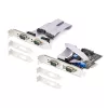 Placa PCIe serial StarTech.com de 4 portas, placa serial PCI Express quad-port para RS232/RS422/RS485 (DB9), suporte low-profile incl., UART 16C1050, Windows/Linux, conforme TAA – proteção ESD nível 4
