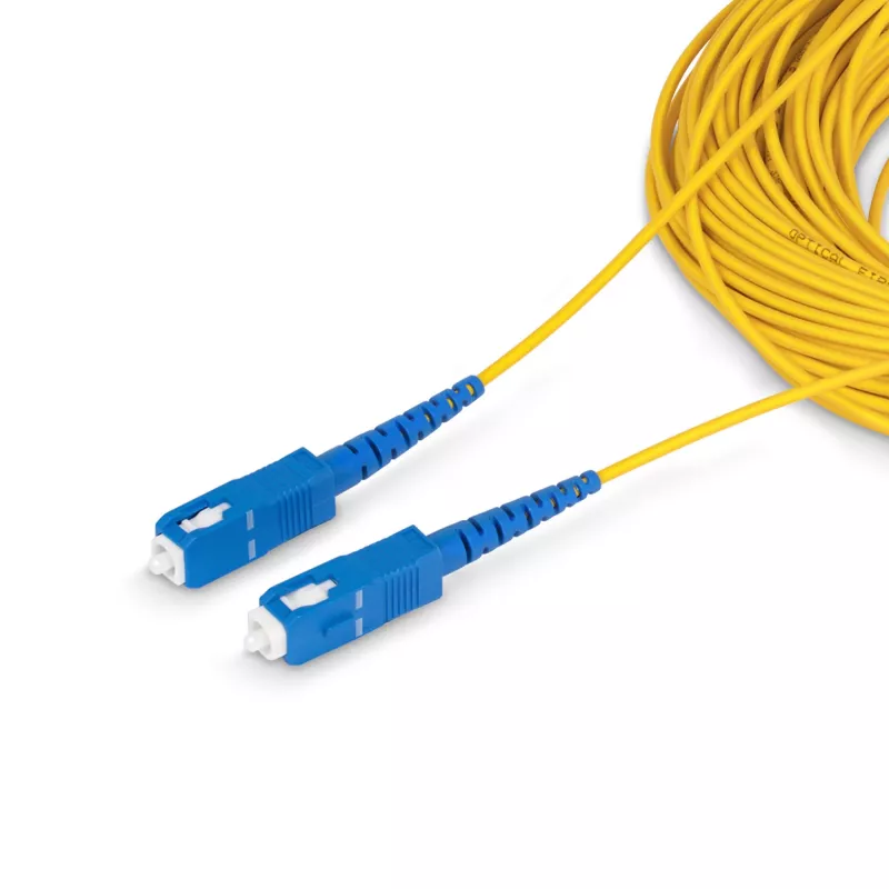 Cabo de fibra ótica StarTech.com 100m SC para SC (UPC) OS2 monomodo simplex, 9/125µm, 40G/100G, insensível a dobras, baixa atenuação de inserção, cabo jumper de fibra ótica LSZH