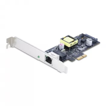 Placa de rede StarTech.com 1 porta 2.5Gbps NBASE-T PoE, Intel I225-V, NIC Multi-Gigabit 802.3af/at PoE+, placa LAN PCI Express para servidor, interface Ethernet SATA para desktop – compatível com Windows, Linux
