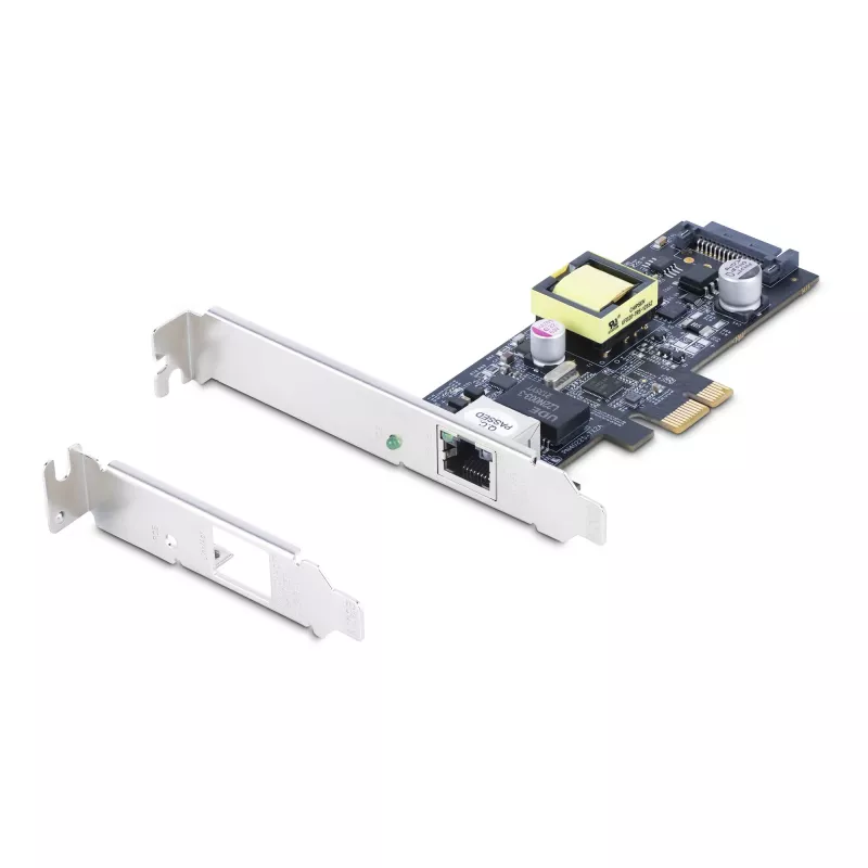 Placa de rede StarTech.com 1 porta 2.5Gbps NBASE-T PoE, Intel I225-V, NIC Multi-Gigabit 802.3af/at PoE+, placa LAN PCI Express para servidor, interface Ethernet SATA para desktop – compatível com Windows, Linux
