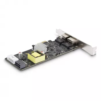 Placa de rede StarTech.com 2 portas 2.5Gbps NBASE-T PoE, Dual Intel I225-V, NIC Multi-Gigabit 802.3af/at PoE+, placa LAN PCI Express para servidor, alimentação LP4/8-Pin PCIe