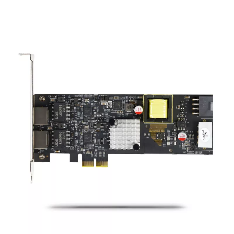 Placa de rede StarTech.com 2 portas 2.5Gbps NBASE-T PoE, Dual Intel I225-V, NIC Multi-Gigabit 802.3af/at PoE+, placa LAN PCI Express para servidor, alimentação LP4/8-Pin PCIe
