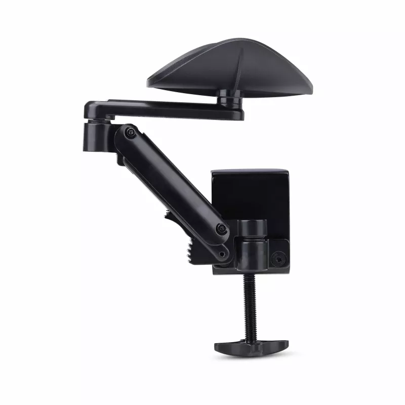 Apoio de braço ajustável StarTech.com para secretária de escritório, apoio ergonómico de braço/cotovelo, rotação 360 graus, montagem por aperto/sem perfuração, preto