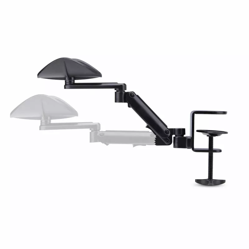 Apoio de braço ajustável StarTech.com para secretária de escritório, apoio ergonómico de braço/cotovelo, rotação 360 graus, montagem por aperto/sem perfuração, preto