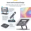 Suporte de portátil giratório StarTech.com, rotação 360°, elevador ergonómico de secretária para computador, plataforma elevada com inclinação ajustável, máx. 5 kg, estrutura em alumínio, design portátil