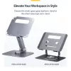 Suporte de portátil giratório StarTech.com, rotação 360°, elevador ergonómico de secretária para computador, plataforma elevada com inclinação ajustável, máx. 5 kg, estrutura em alumínio, design portátil