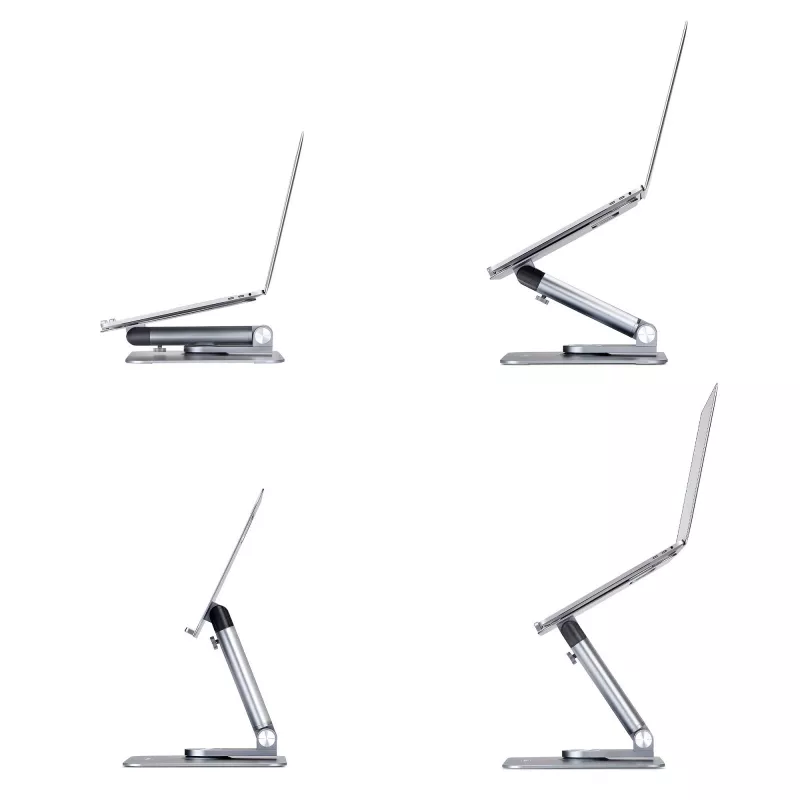 Suporte de portátil telescópico StarTech.com, base giratória 360°, elevador de computador rotativo para secretária, altura e inclinação ajustáveis, máx. 5 kg, acabamento em alumínio, design portátil