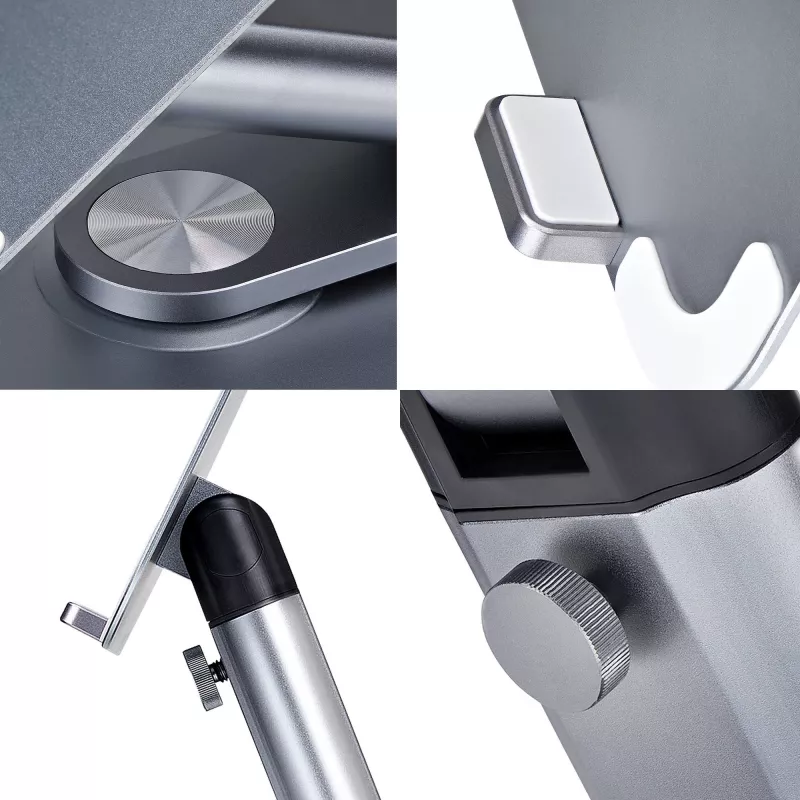 Suporte de portátil telescópico StarTech.com, base giratória 360°, elevador de computador rotativo para secretária, altura e inclinação ajustáveis, máx. 5 kg, acabamento em alumínio, design portátil