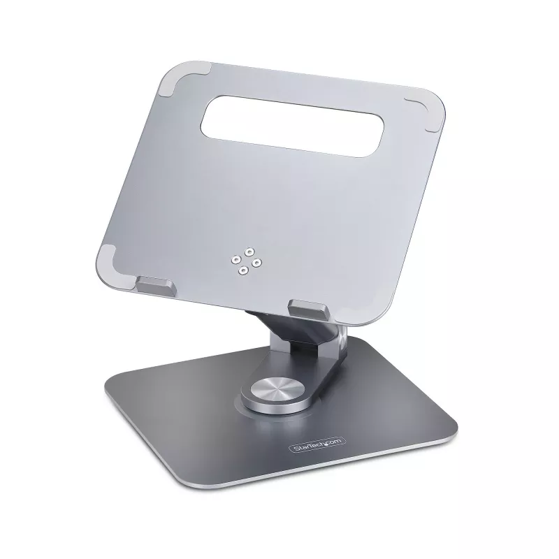 Suporte de portátil telescópico StarTech.com, base giratória 360°, elevador de computador rotativo para secretária, altura e inclinação ajustáveis, máx. 5 kg, acabamento em alumínio, design portátil