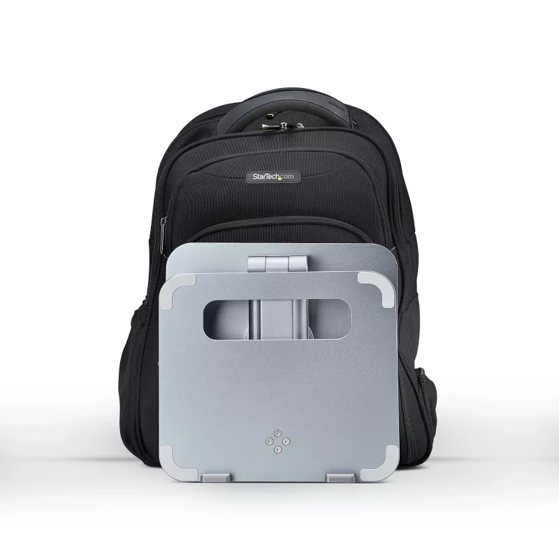 Suporte de portátil telescópico StarTech.com, base giratória 360°, elevador de computador rotativo para secretária, altura e inclinação ajustáveis, máx. 5 kg, acabamento em alumínio, design portátil