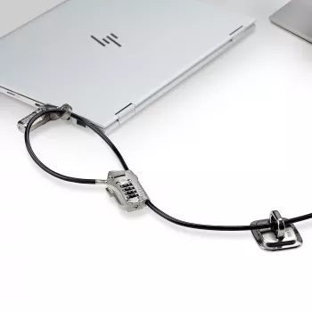Kit de bloqueio StarTech.com para portátil/desktop e periféricos, fechadura de segurança antifurto, ranhura K, cabo de aço de 9,8 pés (3 m), 3 dispositivos, código de 4 dígitos personalizável – TAA