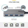 Hub USB-A StarTech.com 4 portas, 5 Gbit/s, alimentado pelo bus, hub USB-A para 4x USB-A com entrada de alimentação auxiliar USB-C, cabo host de 30 cm, hub USB portátil para desktop/portátil