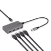 Hub USB-A StarTech.com 4 portas, 5 Gbit/s, alimentado pelo bus, hub USB-A para 4x USB-A com entrada de alimentação auxiliar USB-C, cabo host de 30 cm, hub USB portátil para desktop/portátil