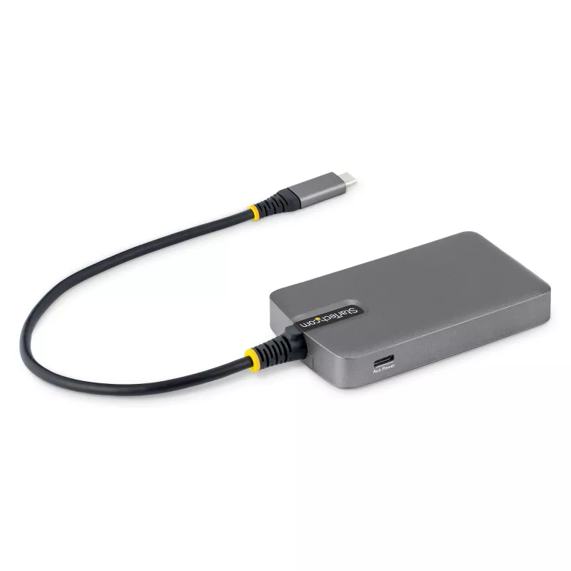 Hub USB-C StarTech.com 4 portas, 5 Gbit/s, alimentado pelo bus, hub USB-C para 4x USB-A com entrada de alimentação auxiliar USB-C, cabo host de 1ft/30cm, hub USB portátil para desktop/portátil