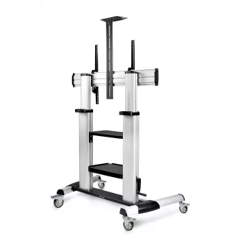 Suporte/carrinho de TV com rodas StarTech.com para ecrãs planos de 60-100 polegadas até 100 kg, ajuste de altura por manivela, suporte móvel/portátil tipo trolley