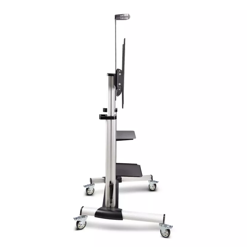 Suporte/carrinho de TV com rodas StarTech.com para ecrãs planos de 60-100 polegadas até 100 kg, ajuste de altura por manivela, suporte móvel/portátil tipo trolley