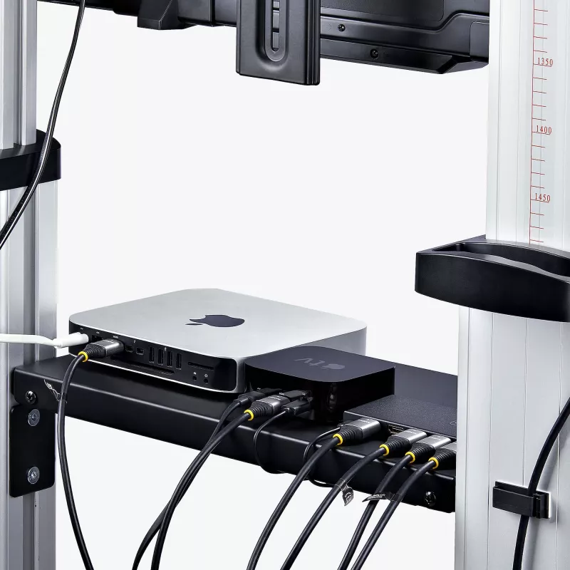 Suporte/carrinho de TV com rodas StarTech.com para ecrãs planos de 60-100 polegadas até 100 kg, ajuste de altura por manivela, suporte móvel/portátil tipo trolley