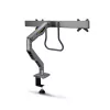Suporte de secretária StarTech.com braço duplo para monitor com barra transversal, para ecrãs até 27 polegadas, VESA 75x75/100x100, máx. 33 lb/15 kg, aperto em C, totalmente articulado, mola mecânica, TAA