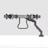 Suporte de secretária StarTech.com braço duplo para monitor com barra transversal, para ecrãs até 27 polegadas, VESA 75x75/100x100, máx. 33 lb/15 kg, aperto em C, totalmente articulado, mola mecânica, TAA