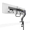 Suporte de secretária StarTech.com braço duplo para monitor com barra transversal, para ecrãs até 27 polegadas, VESA 75x75/100x100, máx. 33 lb/15 kg, aperto em C, totalmente articulado, mola mecânica, TAA