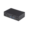 Switch KVM DisplayPort StarTech.com 2 portas, 4K 60Hz, DP 1.2, gestão EDID, hub USB 3.0 de 2 portas, 4x portas USB HID, conforme TAA