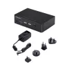 Switch KVM DisplayPort StarTech.com 2 portas, 4K 60Hz, DP 1.2, gestão EDID, hub USB 3.0 de 2 portas, 4x portas USB HID, conforme TAA