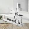 Bandeja de gestão de cabos sob a secretária StarTech.com, organizador de cabos de comprimento ajustável, fixação por aperto, sem necessidade de perfuração, suporte para réguas de tomadas, branco