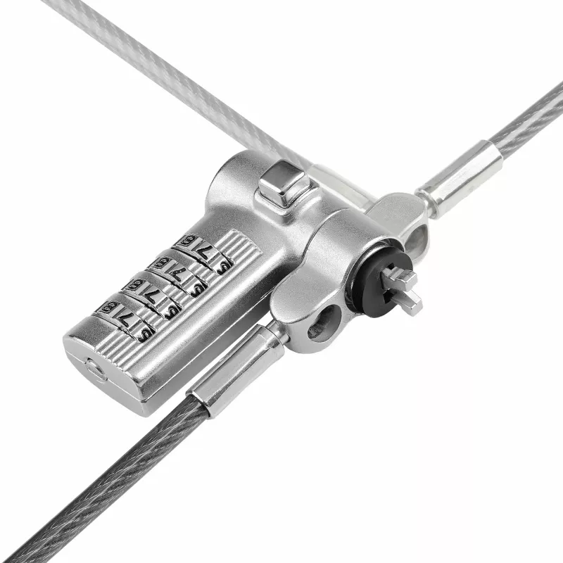Pack de 25 fechaduras universais StarTech.com para portátil 2 m, cabo de segurança serializado para portátil, compatível com Noble Wedge®/Nano/K-Slot, cabo com fechadura de combinação sem chave – TAA