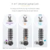 Pack de 25 fechaduras universais StarTech.com para portátil 2 m, cabo de segurança serializado para portátil, compatível com Noble Wedge®/Nano/K-Slot, cabo com fechadura de combinação sem chave – TAA