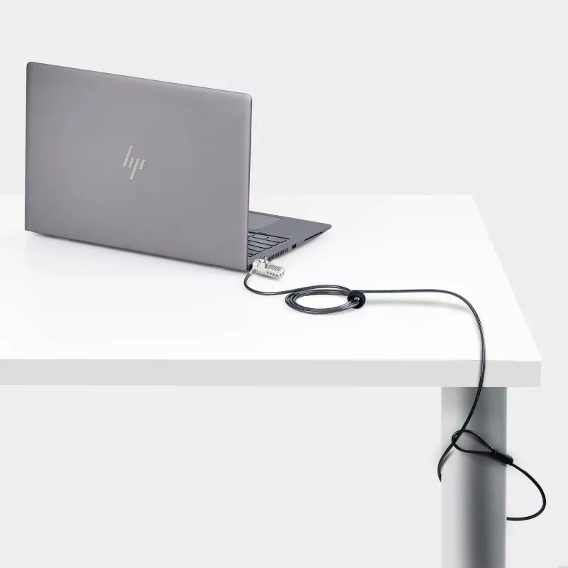 Pack de 10 fechaduras StarTech.com para portátil de acesso duplo, 1,98 m chave igual e fechadura de cabo de segurança com combinação numérica para dispositivos K-Slot, cabo de aço antifurto para computador