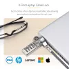 Pack de 10 fechaduras StarTech.com para portátil de acesso duplo, 1,98 m chave igual e fechadura de cabo de segurança com combinação numérica para dispositivos K-Slot, cabo de aço antifurto para computador