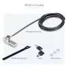Pack de 10 fechaduras StarTech.com para portátil de acesso duplo, 1,98 m chave igual e fechadura de cabo de segurança com combinação numérica para dispositivos K-Slot, cabo de aço antifurto para computador
