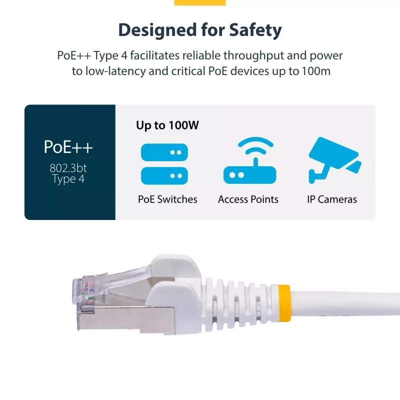 Cabo Ethernet CAT8 azul StarTech.com 3 m, RJ45 sem patilha, 25G/40G, 2000 MHz, 100 W PoE++, S/FTP, 26 AWG condutor de cobre nu puro, LSZH, cabo patch de rede blindado com alívio de tensão, testado individualmente