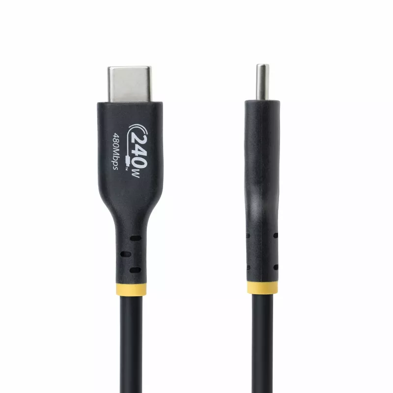 Cabo de carregamento USB-C StarTech.com 4m, cabo USB-C certificado USB-IF, 240W PD EPR, cabo de carregamento USB 2.0 Type-C para portátil, cabo de transferência de dados USB-C, revestimento TPE, M/M