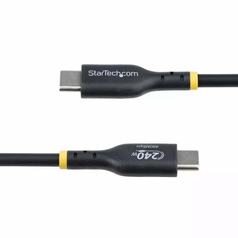 Cabo de carregamento USB-C StarTech.com 4m, cabo USB-C certificado USB-IF, 240W PD EPR, cabo de carregamento USB 2.0 Type-C para portátil, cabo de transferência de dados USB-C, revestimento TPE, M/M